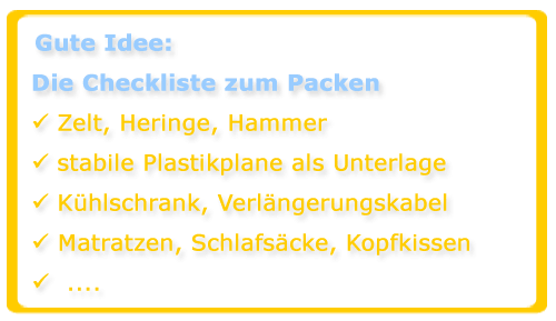 Chackliste Packen